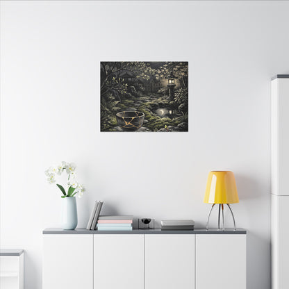 Kintsugi Moonlit Garden in Dappled | Gold Repair Canvas Art