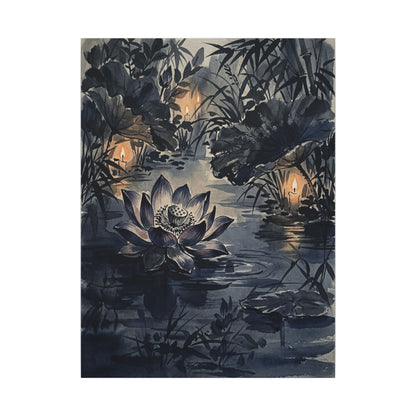 Fukinsei Lotus Flower Canvas Art - Zen Sumi E