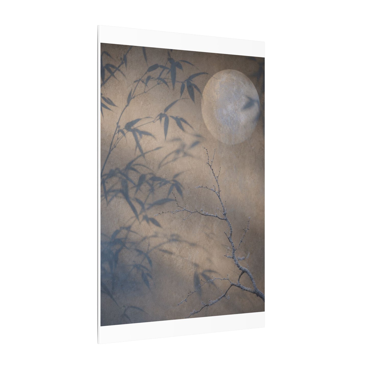 Shadow Play Canvas Art | Winter Japandi Japanese Pattern Art