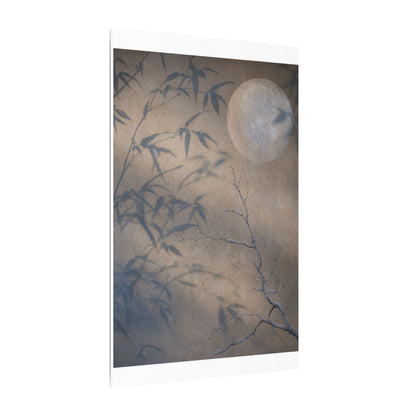 Shadow Play Canvas Art | Winter Japandi Japanese Pattern Art