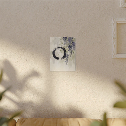 Wisteria Enso Canvas Art | Serene Zen Art