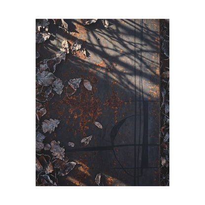 Shibui Rust Patina Canvas Art - Dark Japandi Charcoal Ink