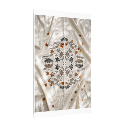 Elegant Silk Drape Canvas Art - Japanese Pattern Japandi