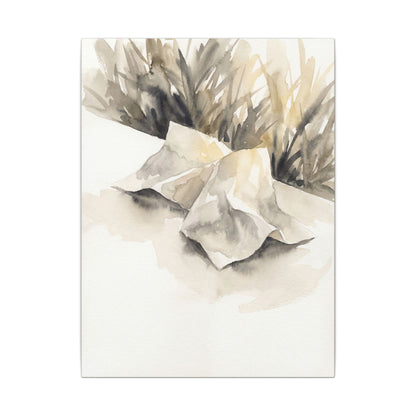 Paper Fold Watercolor Canvas Art | Warm Japandi Art