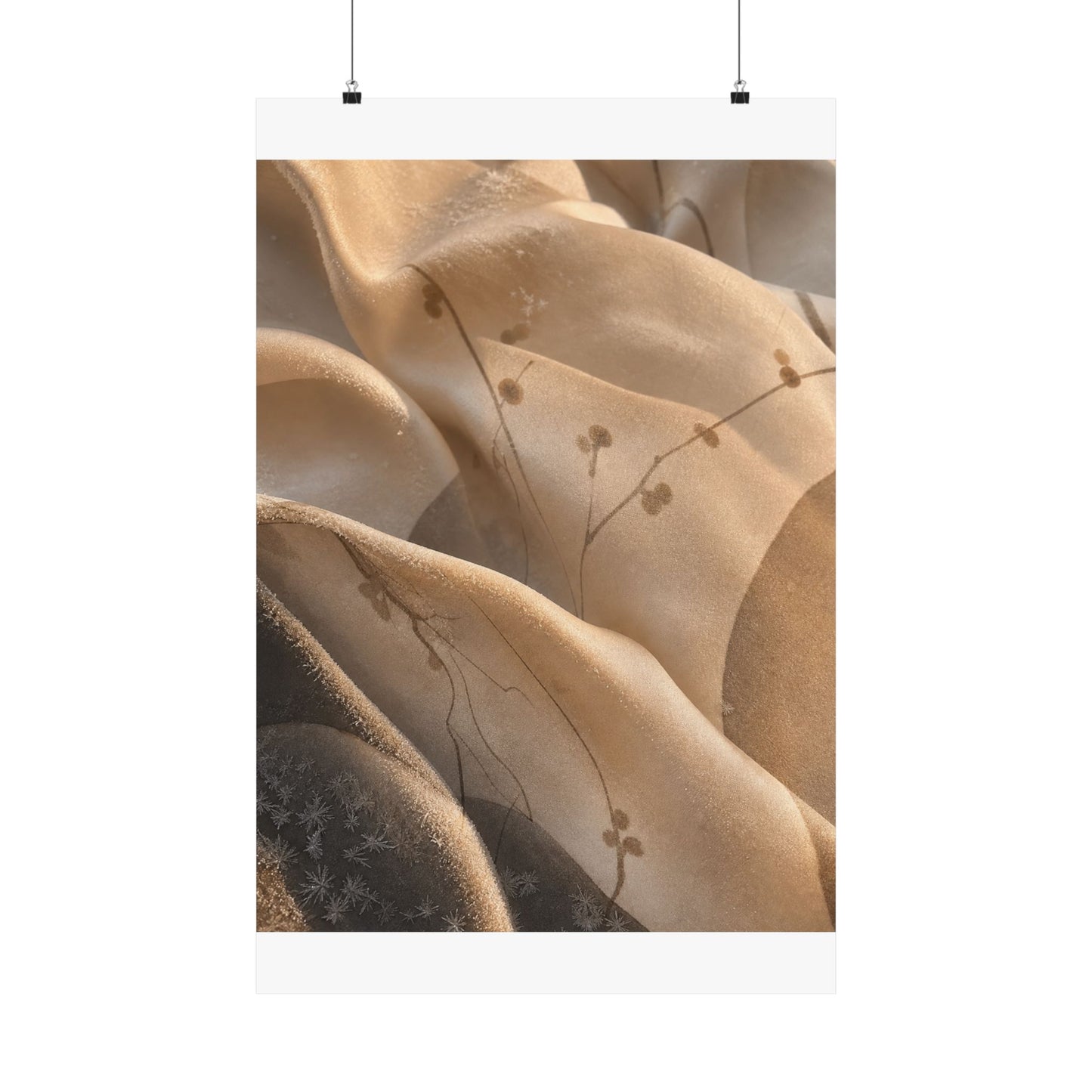 Silk Drape Winter Wall Art Print | Japandi Cozy Design