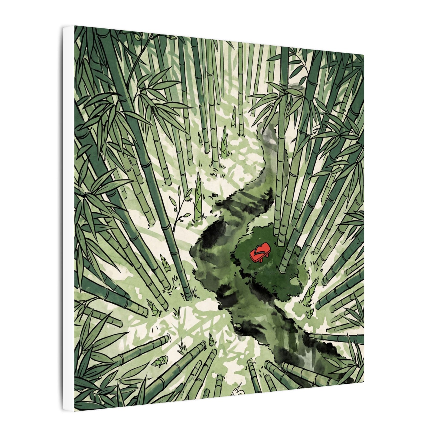 Peaceful Bamboo Grove Canvas Art - Ukiyo E Inspired Zen