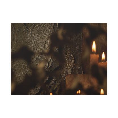Shadow Play Dark Texture Canvas Art | Moody Dark Japandi Art