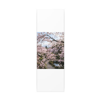 Cherry Blossom Winter Canvas Art | Dark Japandi Luxurious Design