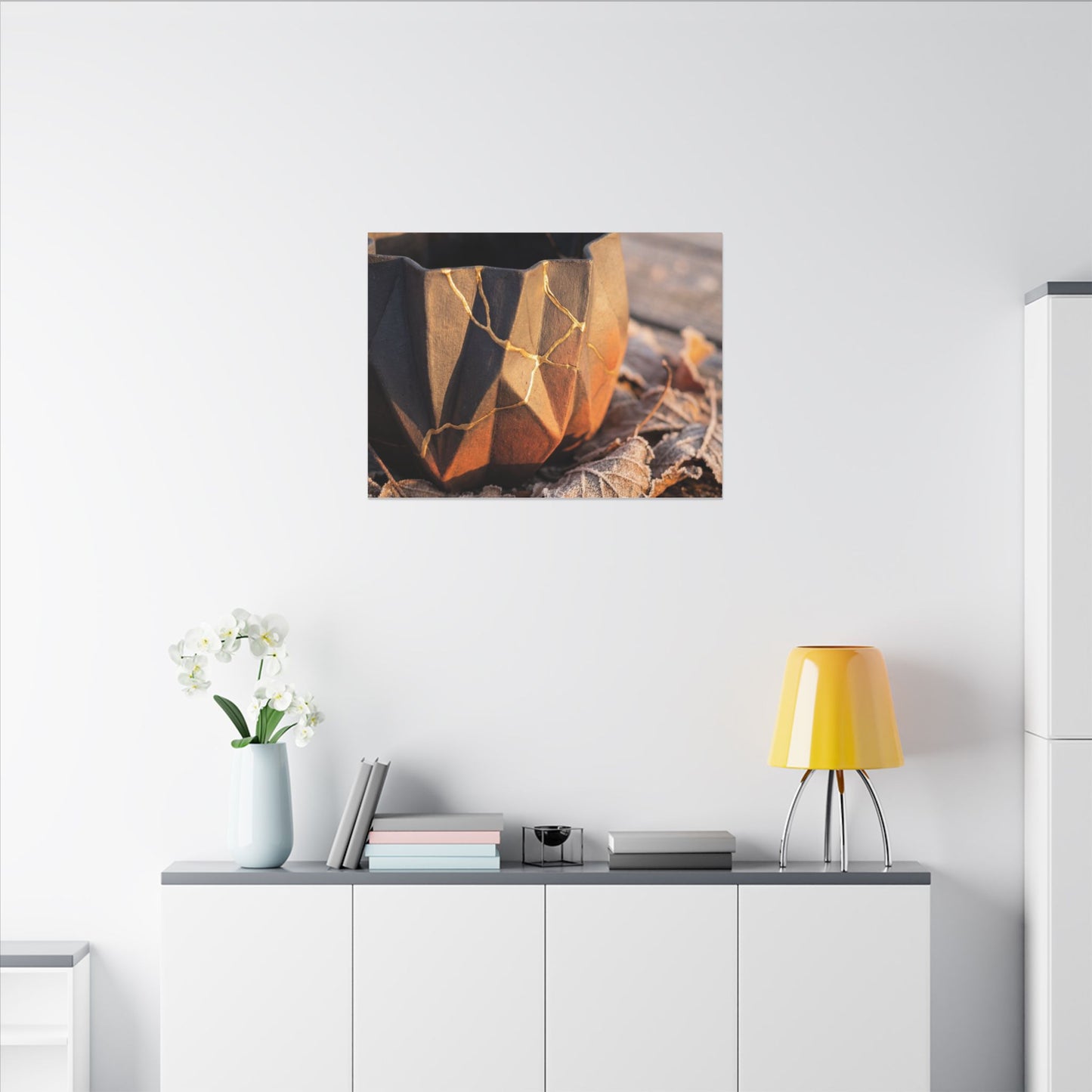 Paper Fold Gold Repair Canvas Art | Philosophical Kintsugi Art