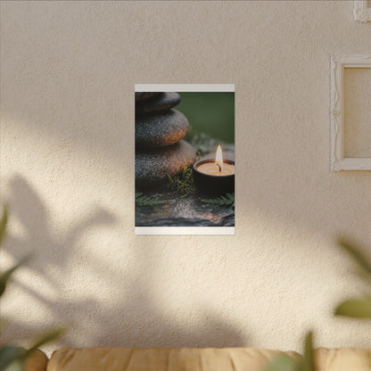Warm River Stones Canvas Art - Japanese Pattern Japandi