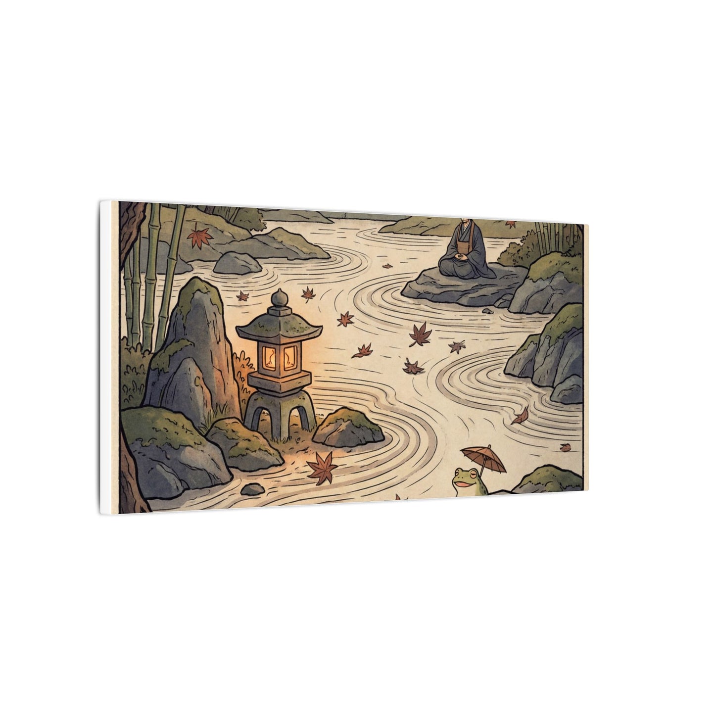 Rock Garden Autumn Canvas Art | Zen Serene Design