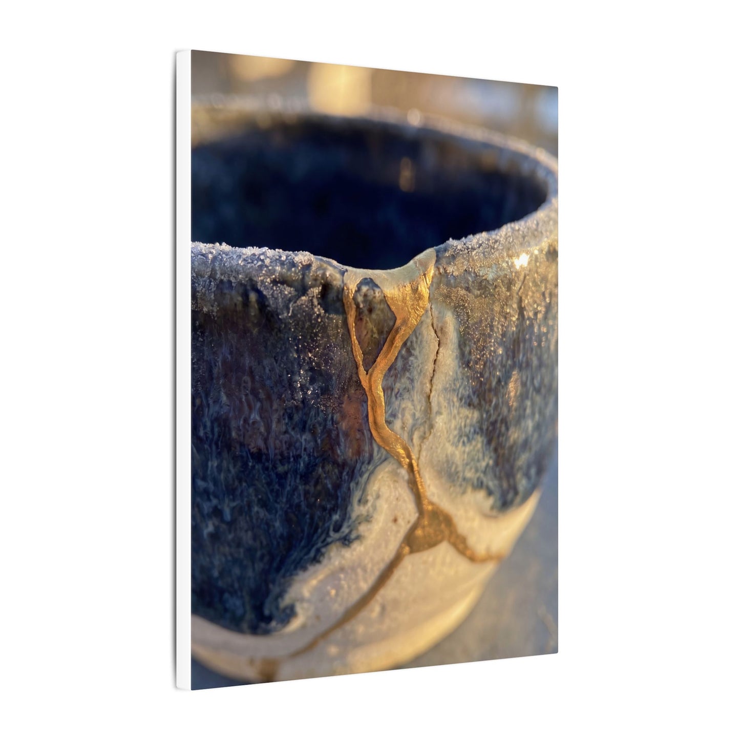 Winter Ceramic Bowl Gold Vein Canvas Art | Healing Decor