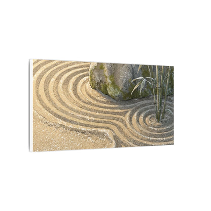 Rock Garden Winter Canvas Art | Zen Peaceful Design