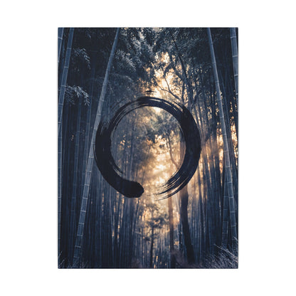 Bamboo Grove Canvas Art | Winter Zen Enso Art