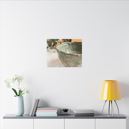 Ceramic Bowl Canvas Art | Summer Japandi Watercolor Art