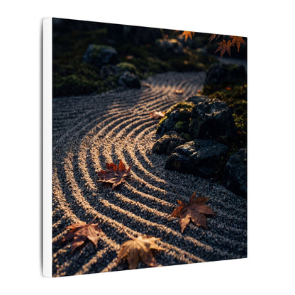 Rock Garden Moody Minimal Canvas Art | Bold Dark Japandi Art