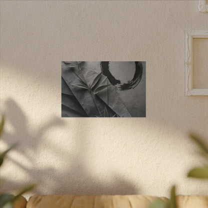 Winter Paper Fold Enso Canvas Art | Serene Decor