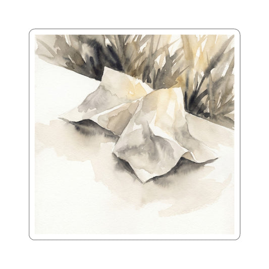 Neutral Paper Fold Sticker - Watercolor Japandi Art Print