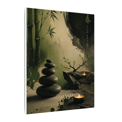 River Stones Spring Canvas Art | Zen Contemplative Design