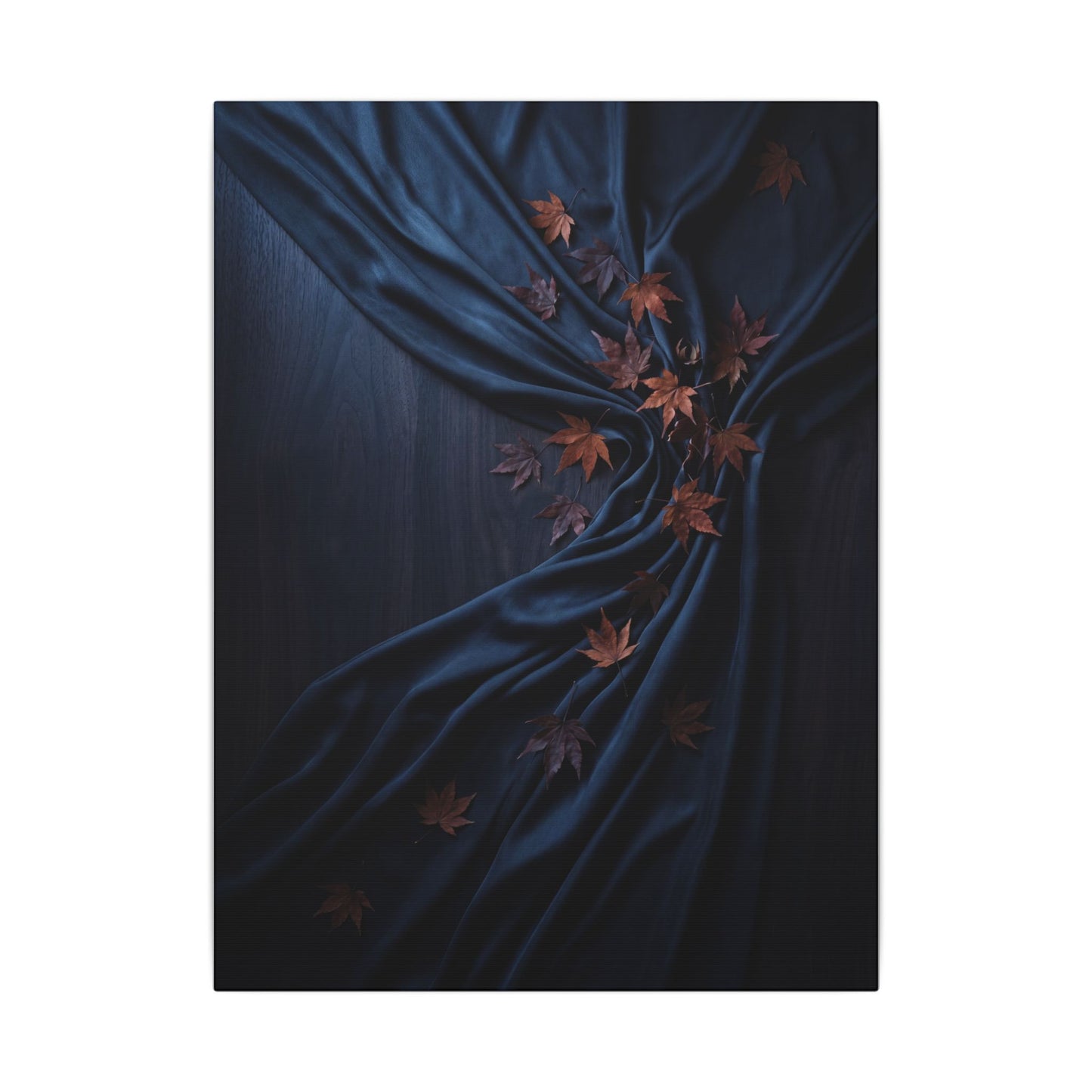 Silk Drape Autumn Canvas Art | Dark Japandi Sophisticated Design