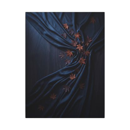 Silk Drape Autumn Canvas Art | Dark Japandi Sophisticated Design