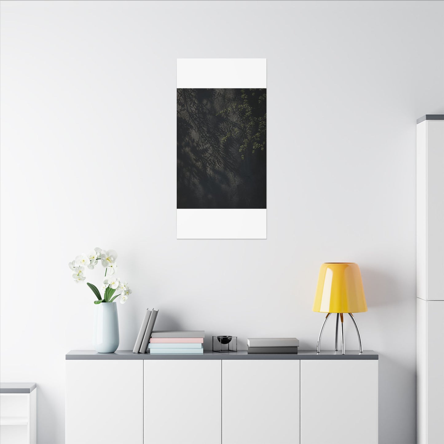 Overcast Shadow Play Canvas Art - Dark Japandi Seijaku
