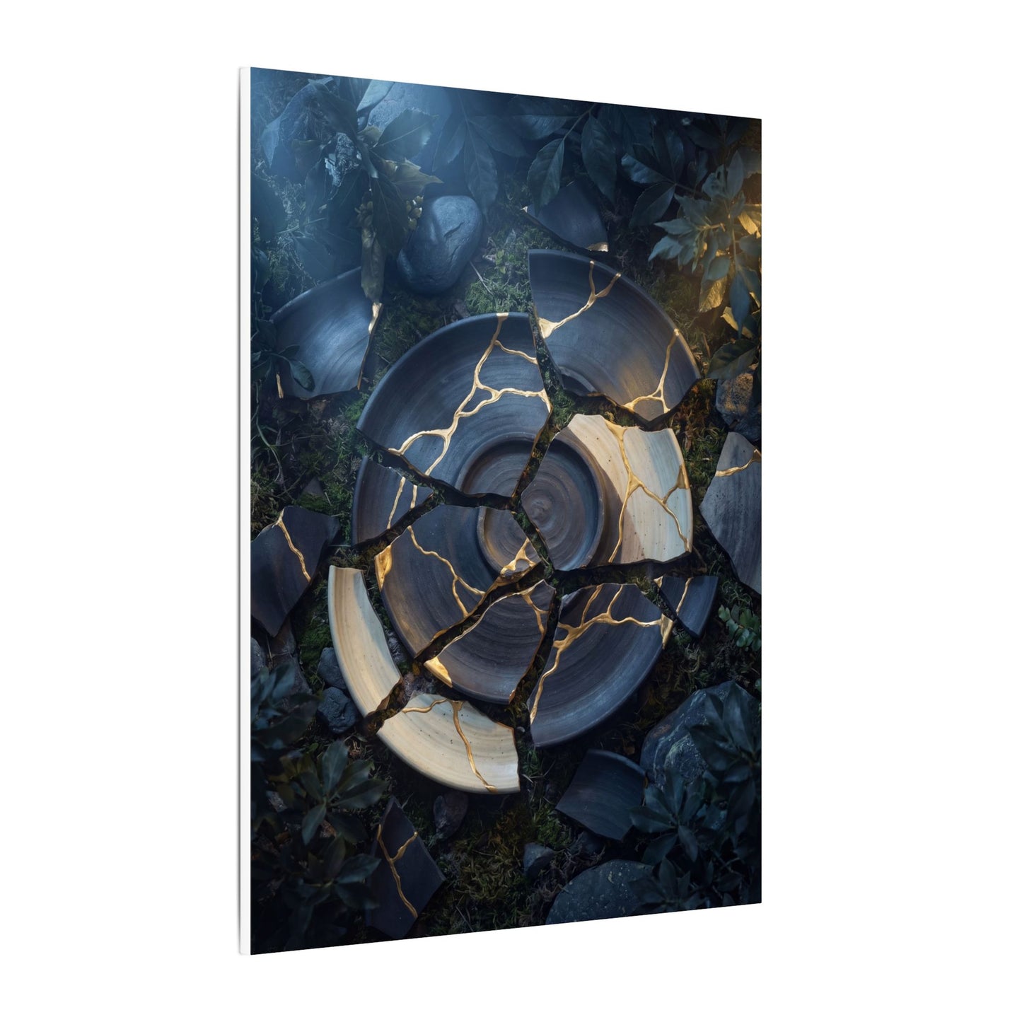 Resilient Broken Pottery Canvas Art - Gold Vein Kintsugi