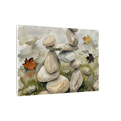 Overcast River Stones Canvas Art - Japandi Fukinsei