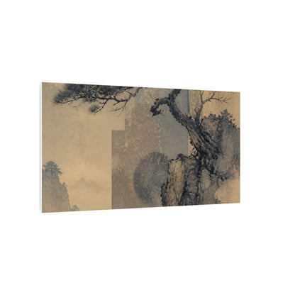 Japandi Pine Tree in Moonlight | Japanese Pattern Canvas Art