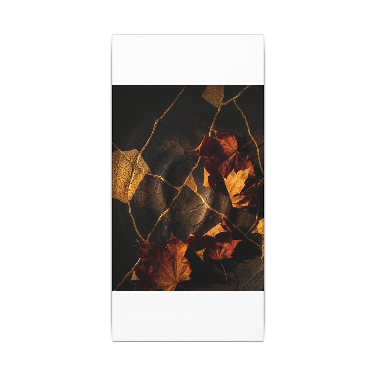 Resilient Shadow Play Canvas Art - Crackle Gold Kintsugi