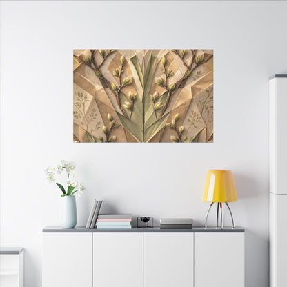 Kanso Paper Fold Canvas Art - Japandi Japanese Pattern