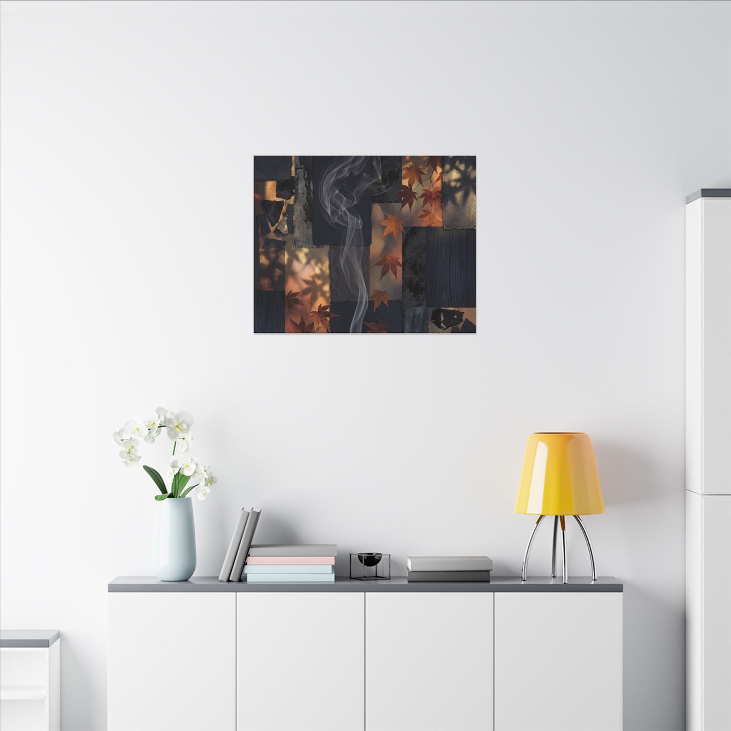 Autumn Incense Smoke Dark Texture Canvas Art | Sophisticated Decor