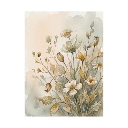 Summer Dried Flowers Watercolor Wall Art Print | Cozy Decor