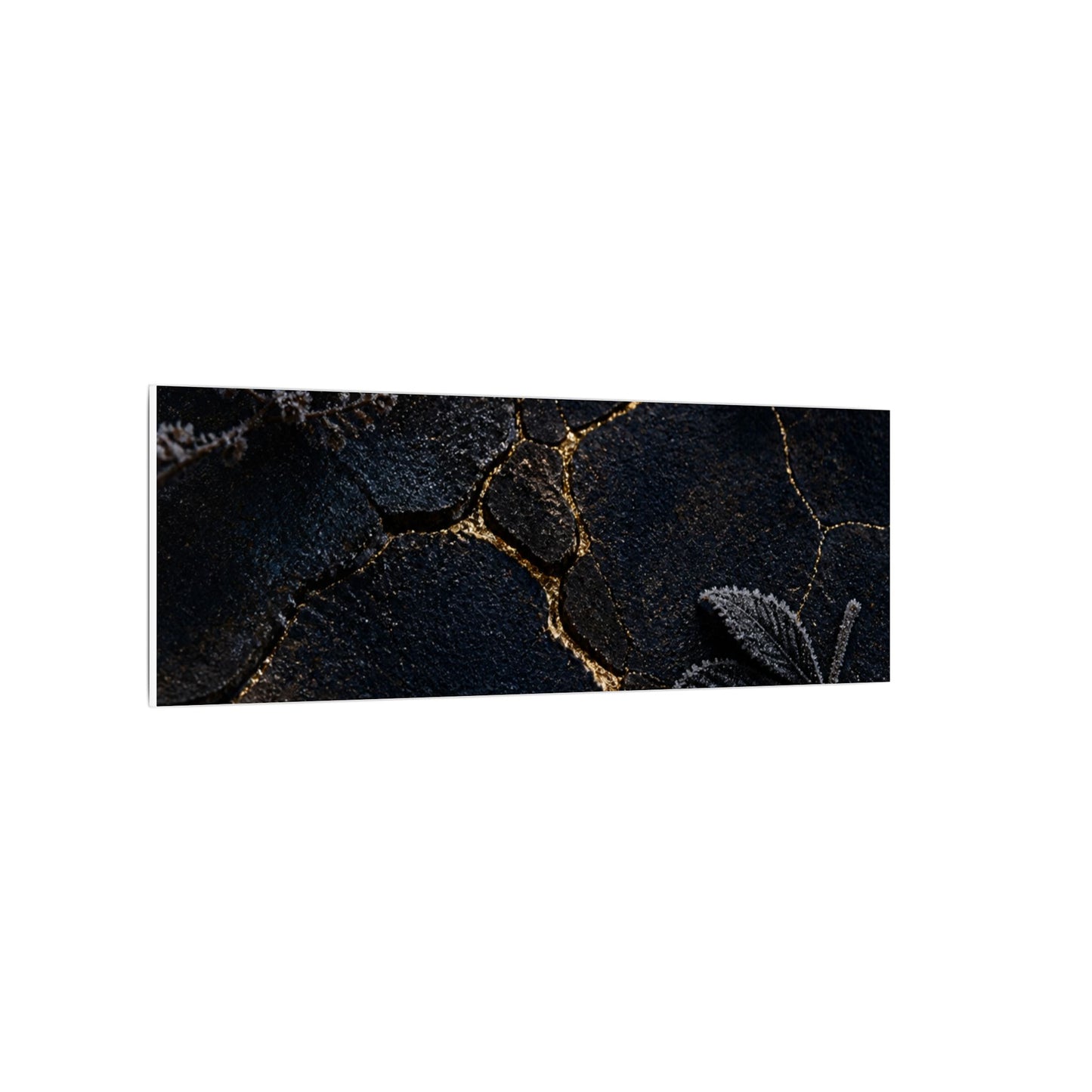 Candlelight Cracked Earth Canvas Art - Dark Japandi Ma
