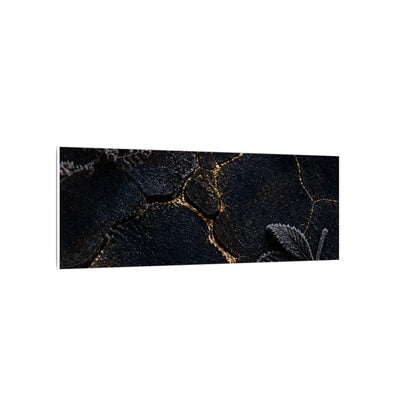 Candlelight Cracked Earth Canvas Art - Dark Japandi Ma