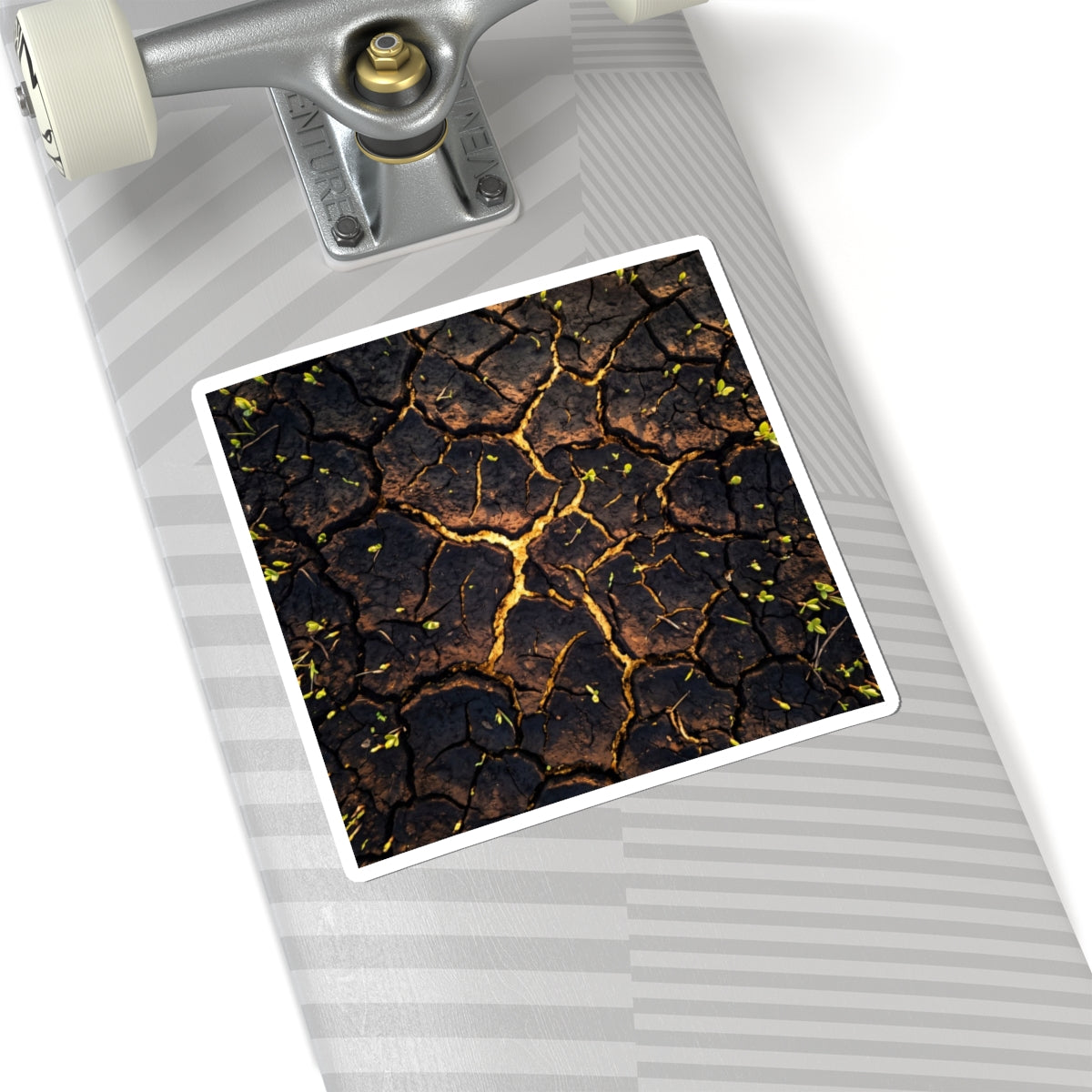 Golden Hour Cracked Earth Sticker - Dark Japandi Seijaku