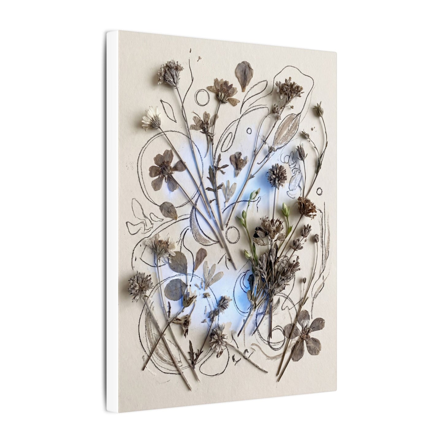 Dried Flowers Minimal Line Canvas Art | Elegant Japandi Art
