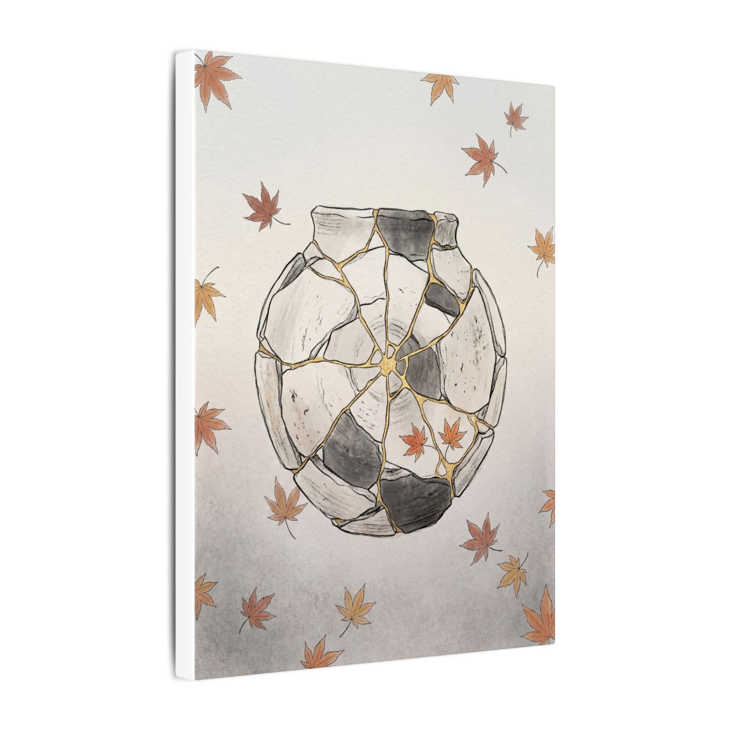 Japandi Broken Pottery in Dawn | Minimal Line Canvas Art