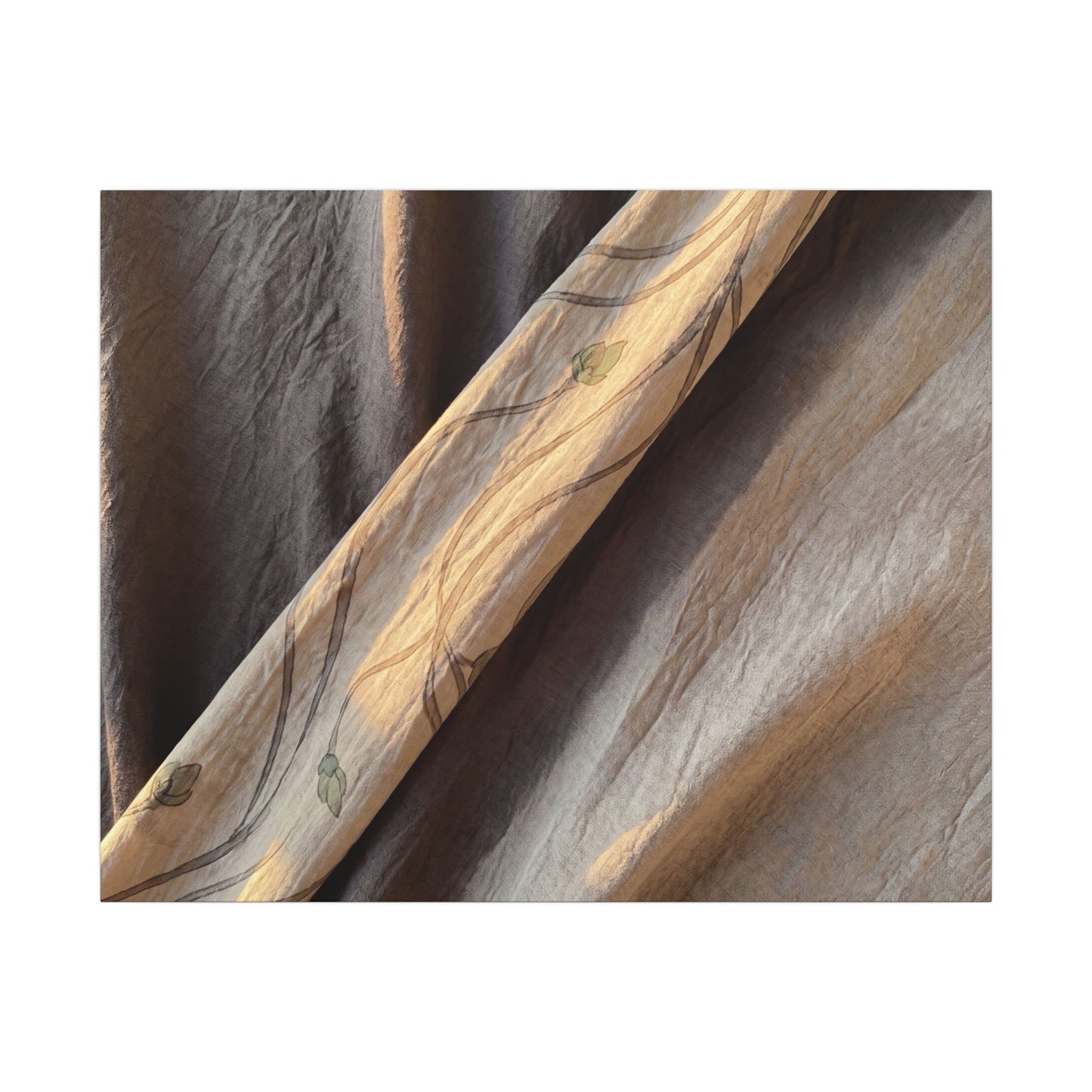 Warm Silk Drape Canvas Art - Japanese Pattern Japandi