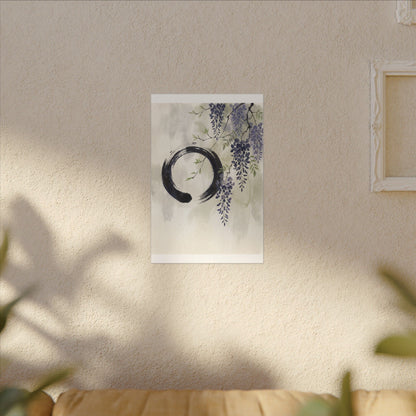 Wisteria Enso Canvas Art | Serene Zen Art