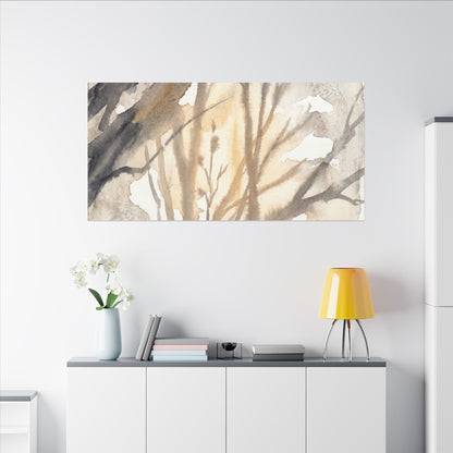 Ma Shadow Play Canvas Art - Japandi Watercolor