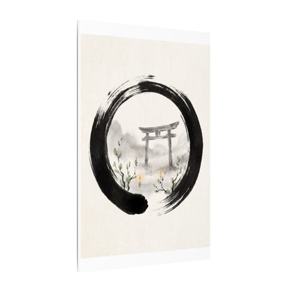 Spring Torii Gate Enso Canvas Art | Tranquil Decor