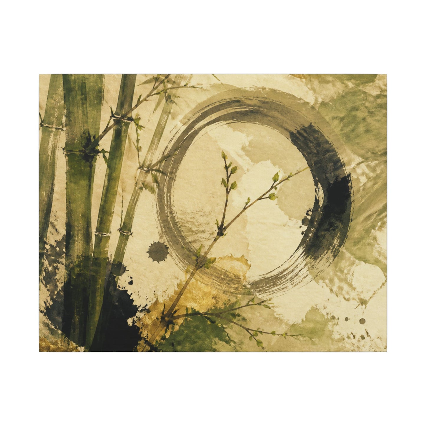 Ink Brushstroke Sumi E Canvas Art | Calm Zen Art