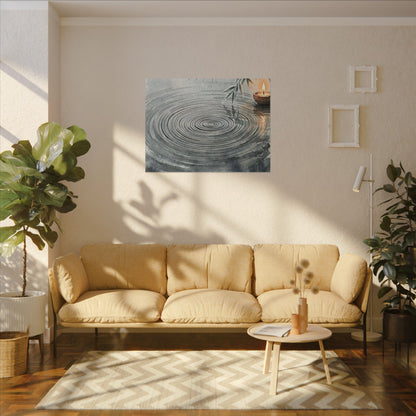 Water Ripple Sumi E Canvas Art | Calm Zen Art