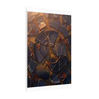 Autumn Cracked Earth Gold Repair Canvas Art | Philosophical Decor
