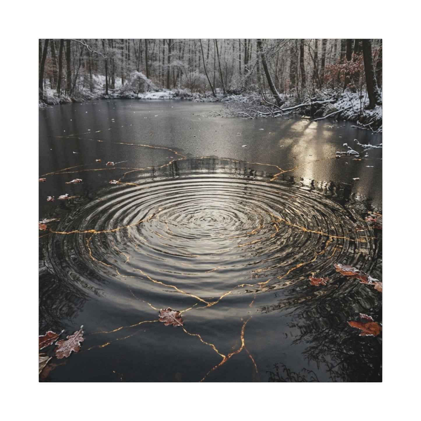 Water Ripple Broken Beauty Canvas Art | Artful Kintsugi Art