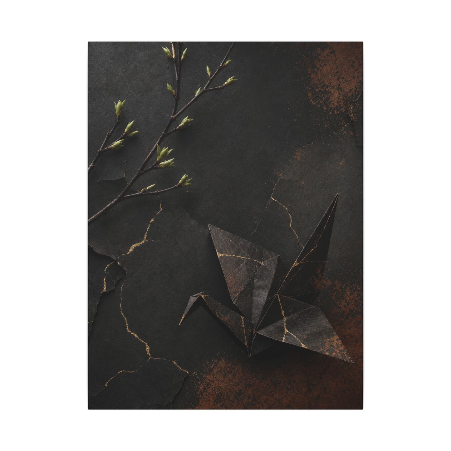 Paper Fold Canvas Art | Spring Kintsugi Broken Beauty Art
