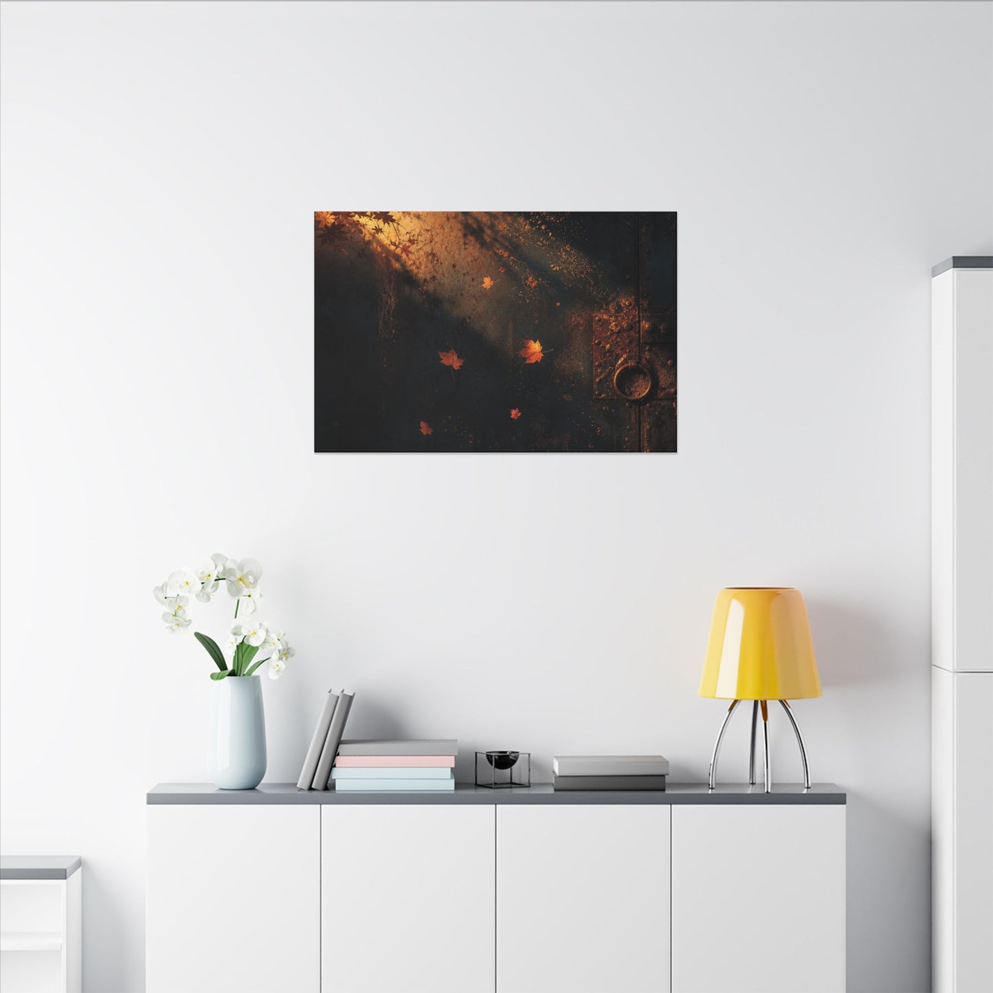 Dark Japandi Rust Patina in Golden Hour | Shadow Zen Canvas Art
