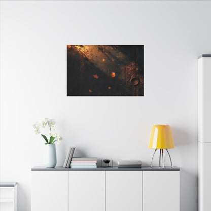 Dark Japandi Rust Patina in Golden Hour | Shadow Zen Canvas Art