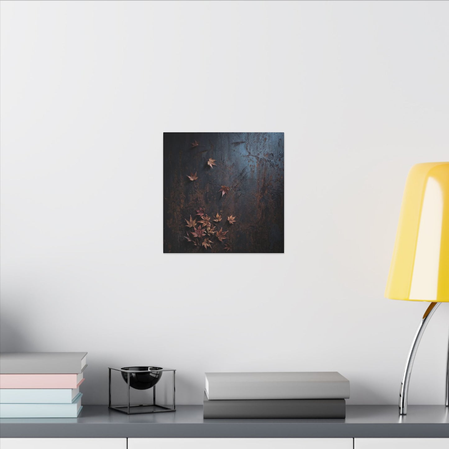 Moonlight Rust Patina Canvas Art - Dark Japandi Mono No Aware